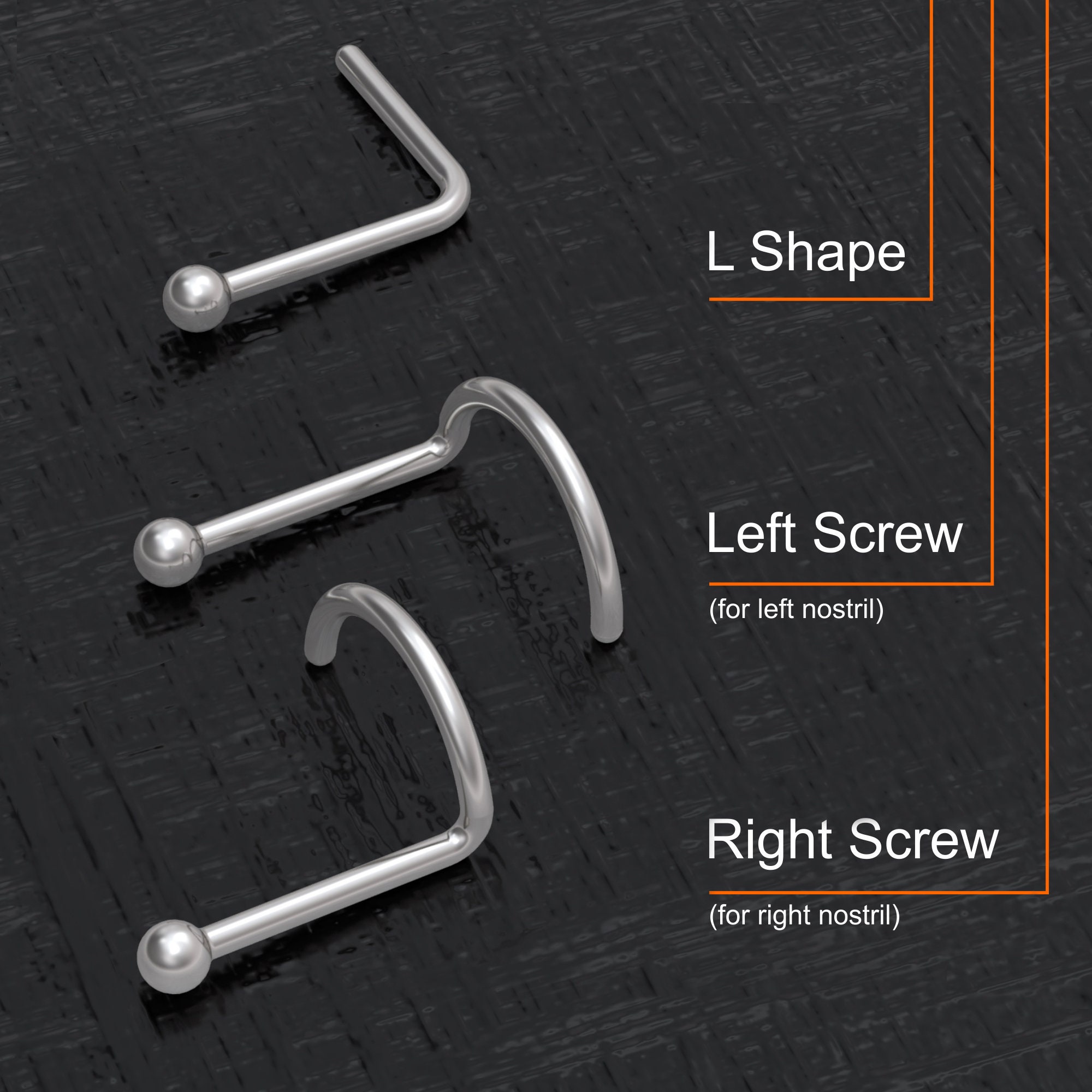 Vite Per Narice In Titanio: Piercing Al Naso Da 20 G Con Gemma - Foto 6