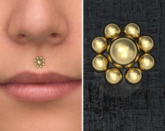 Bioflex Lip Ring, Lip Jewelry, Medusa Piercing Jewelry, Monroe Piercing, Philtrum Jewelry, Labret Earring, Lip Stud 16g