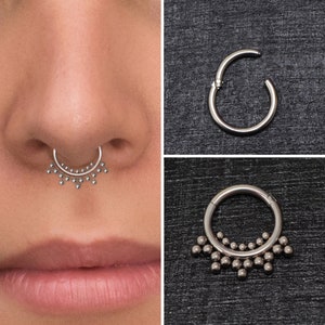 Septum Ring Titanium Implant Grade, Septum Hoop, Daith Clicker Ohrring, Septum Schmuck, Daith Schmuck, Septum Clicker Hoop