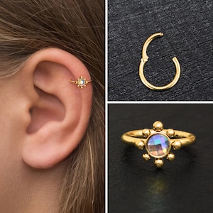 weiter vorne Helix Ohrring, Chirurgenstahl, CZ Tragus Ohrring, Knorpel Ring, Tragus Clicker Ohrring, Rook Ohrring Hoop, Conch Ohrring
