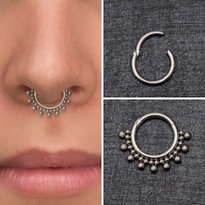 Titan Septum Ring Clicker Ohrring, Daith Ohrring Implant Grade, Septum Schmuck, Septum Clicker Creolen, Daith Piercing, Daith Ring
