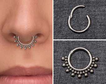 Boucle d’oreille Clicker en titane Septum Ring, Daith Earring Implant Grade, Bijoux Septum, Septum Clicker Hoop, Daith Piercing, Daith Ring