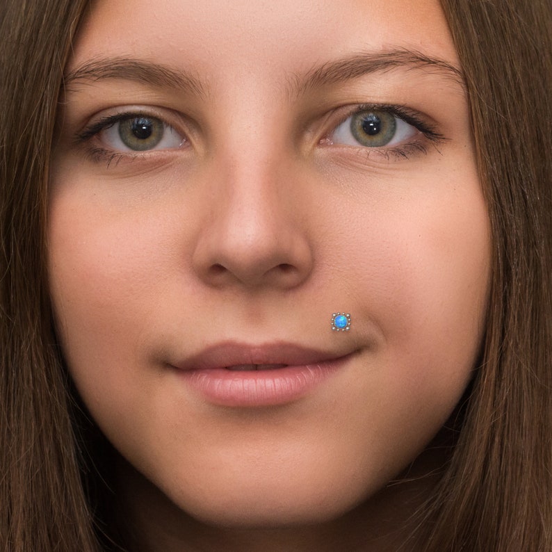 Medusa Lip Ring Titanium Opal Lip Jewelry 16g Monroe Etsy