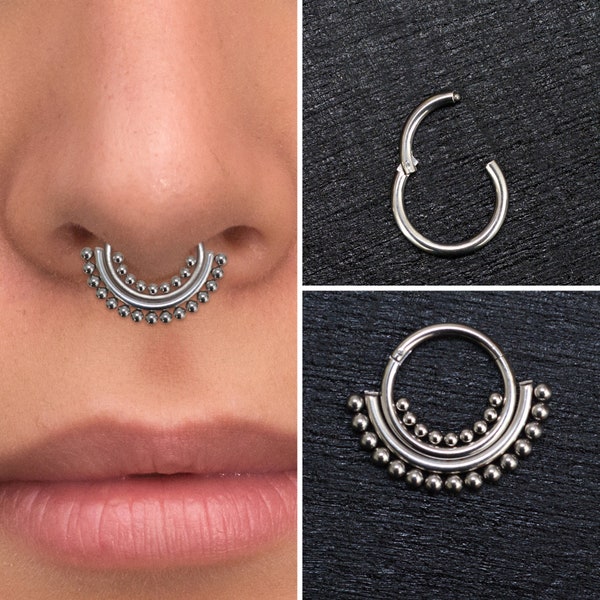 Daith Earring Titanium, Septum Ring 16g, Implant Grade Septum Clicker Earring, Daith Jewelry, Septum Hoop, Daith Clicker Hoop