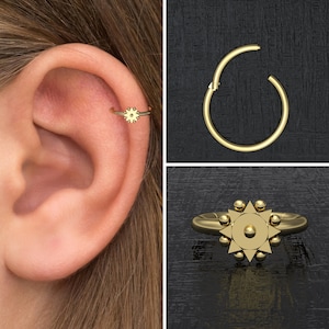 Rook Earring Surgical Steel, Tragus Earring, Clicker Hoop, Forward Helix Clicker, Tragus Piercing, Conch Ring, Cartilage Ring