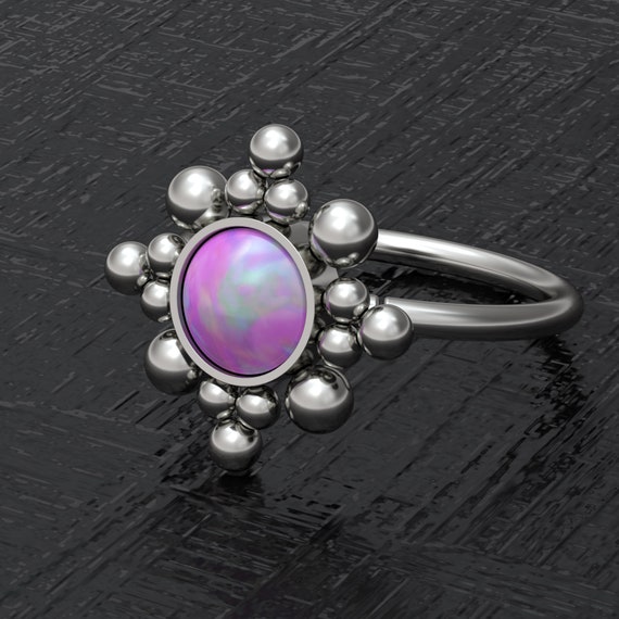 Purple opal shop nose stud