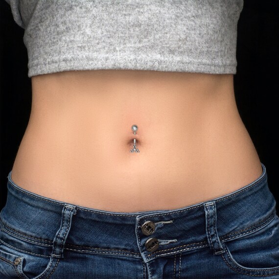 Surgical steel clearance belly piercing
