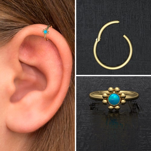 Surgical Steel Conch Piercing CZ Tragus Hoop Cartilage Hoop Etsy