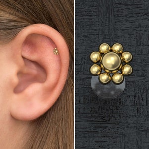Boucle d'oreille tragus à dos plat, clou de boucle d'oreille cartilage Bioflex, clou labret, boucle d'oreille hélice vers l'avant, bijoux de conque, bague labret