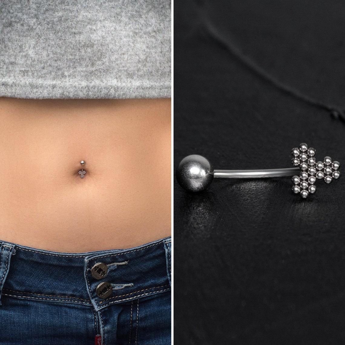 Titanium Belly Button Ring Implant Grade Navel Ring Belly Etsy Uk 
