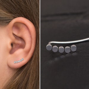 Orecchini Ear Climber in acciaio chirurgico, orecchini Ear Crawler, orecchini a perno, orecchini Ear Cuff Climbing, orecchini curvi, Ear Sweep