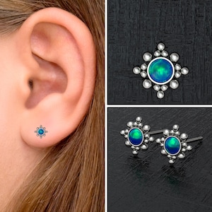 Opal Post Earrings Titanium Implant Grade, Stud Earrings, Push Back Earrings, Everyday Earring Studs, Shape Earrings Small Stud Earring