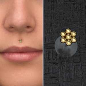 Bague pour les lèvres Medusa en Bioflex, bijou pour les lèvres 16 g, bijoux de piercing Monroe, piercing labret Philtrum, clou au dos plat, piercing pour les lèvres