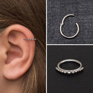 Titanium Tragus Earring Hoop, Cartilage Piercing, Rook Piercing Implant Grade, Forward Helix Piercing, Conch Piercing, Clicker Hoop