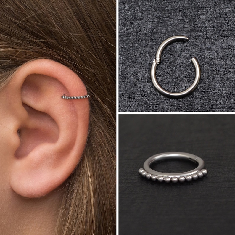 Rook Earring Surgical Steel Tragus Earring Clicker Hoop Etsy
