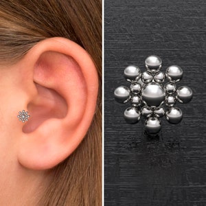 Cartilage Earring Stud Surgical Steel, Tragus Stud, Conch Piercing, Tragus Jewelry, Cartilage Barbell Earring, Forward Helix Bar