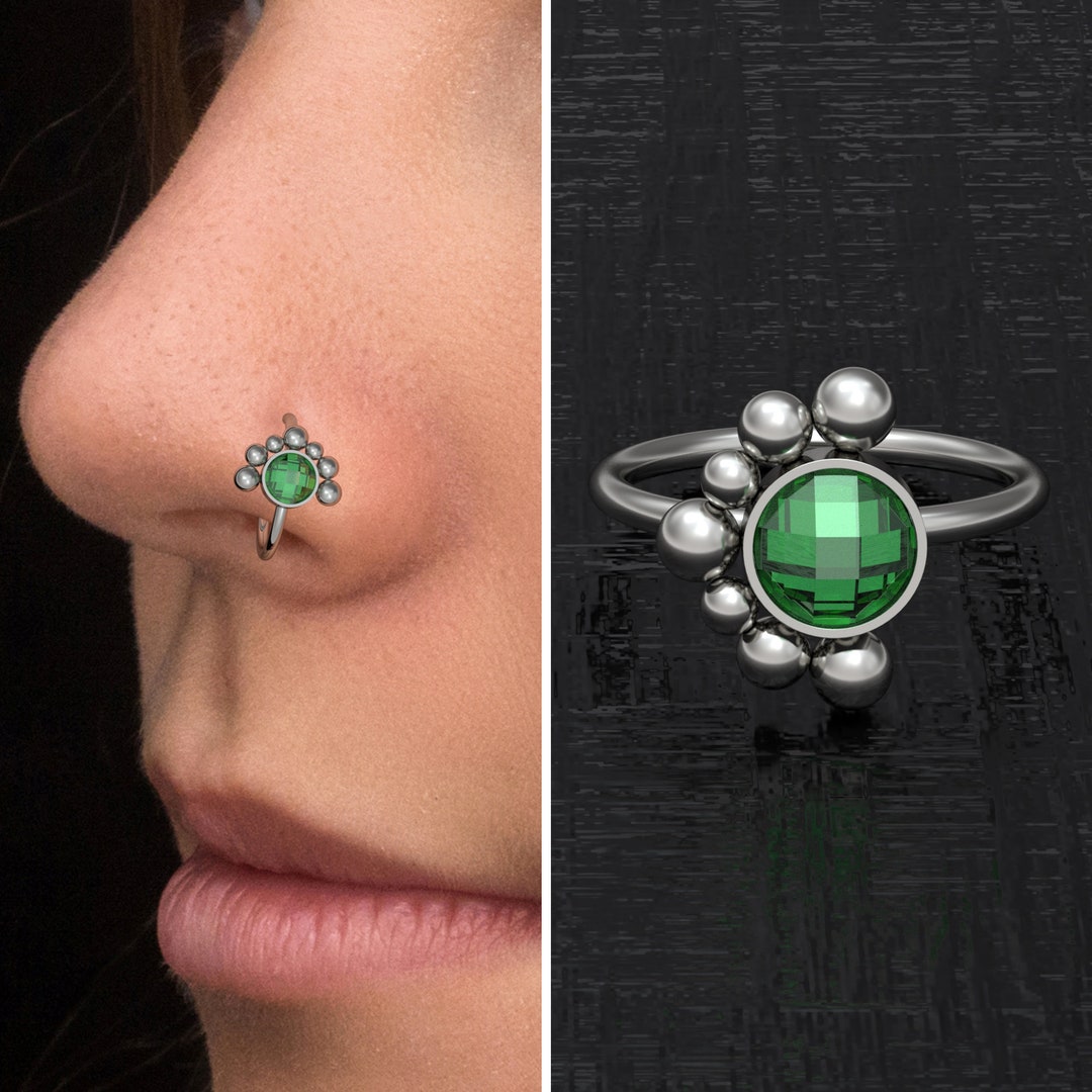 CZ Bijoux de nez titane, bijoux de narine, anneau de