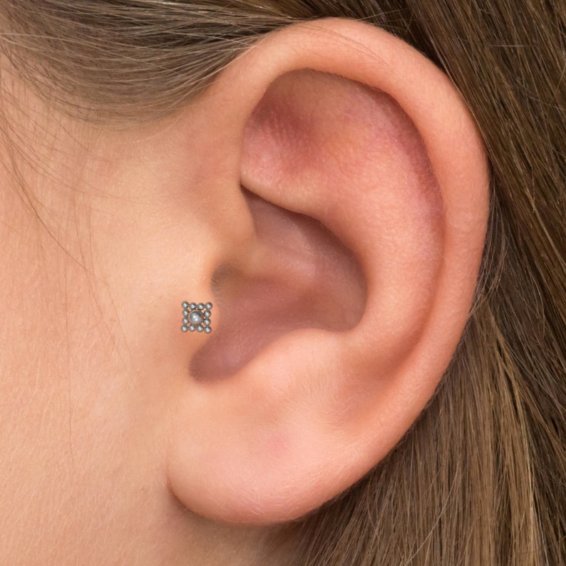 Cartilage Stud Earring Tragus Bar Cartilage Barbell Piercing Conch Stud Tragus Earring Titanium Implant Grade Forward Helix Bar