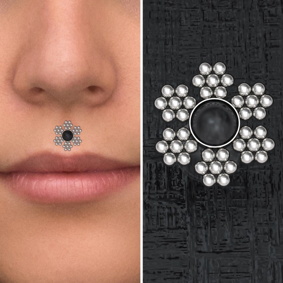 Bioflex Lip Ring Onyx Lip Jewelry Medusa Piercing Jewelry