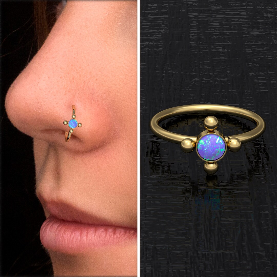 Opal Nose Rings Nose Piercings White Green Fire Opal Corkscrew Nose Stud | Opal  nose ring, Opal nose ring studs, Nose piercing ring