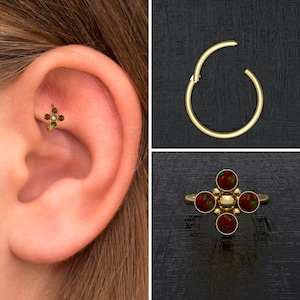 Boucles d'oreilles créoles tragus en acier chirurgical, piercing cartilage opale, piercing tour, piercing hélice avant, piercing conque, anneau cliquetis tour