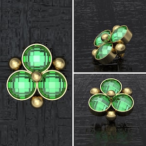 CZ Dermal Jewelry Surgical Steel, Dermal Top, Internally Threaded Dermal Piercing, Dermal Anchor Top 16g 14g, Body Piercing Jewelry