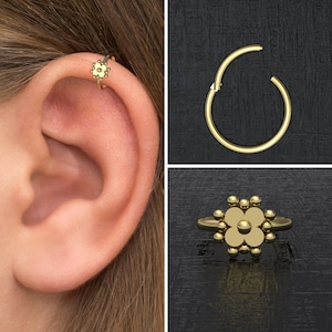 Cartilage Piercing Surgical Steel, Rook Jewelry, Tragus Earring Hoop, Conch Hoop, Forward Helix Hoop, Cartilage Clicker Earring