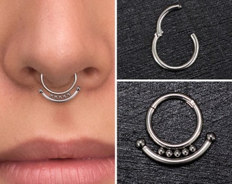 Daith Earring Surgical Steel, Septum Ring 16g, Septum Clicker Earring, Daith Jewelry, Septum Hoop, Daith Clicker Hoop, Daith Ring