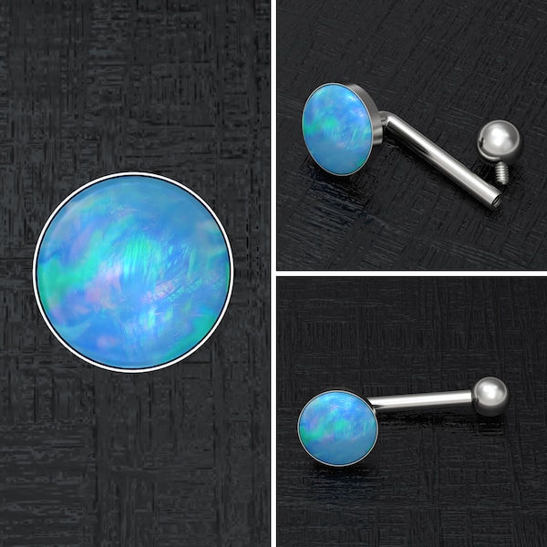 Titanium Christina Piercing 14g, Vertical Clit Hood Jewelry Opal, L Barbell, Implant Grade VCH Barbell, VCH Piercing, Clitoral Jewelry