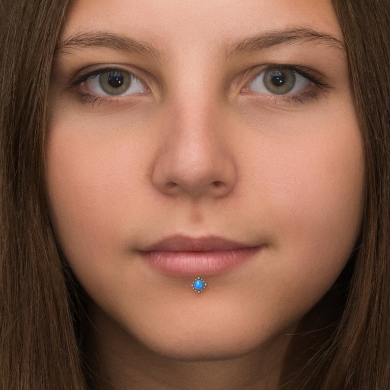Medusa Lip Ring Titanium Opal Lip Jewelry 16g Monroe Etsy