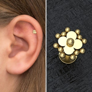 Flat Back Cartilage Earring Stud Surgical Steel, Tragus Ring, Forward Helix Piercing, Tragus Earring, Conch Labret Jewelry