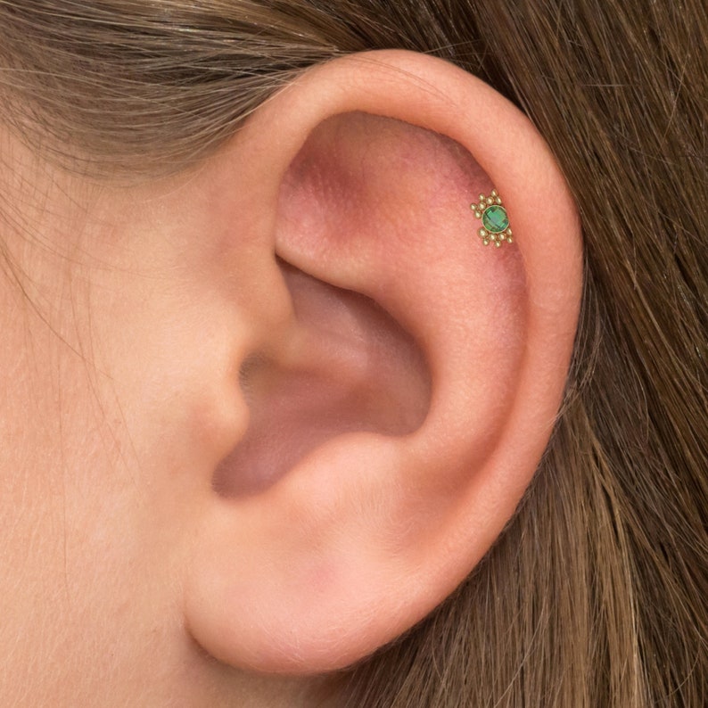 Forward Helix Barbell Piercing Surgical Steel Cartilage Earring Stud CZ Conch Earring Tragus Piercing Jewelry Tragus Bar Stud