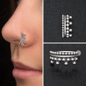 Fake Nose Ring, Surgical Steel Nose Cuff, Ear Cuff, Fake Piercing, Cartilage Cuff, Clip On Nose Ring, Indian Nose Ring