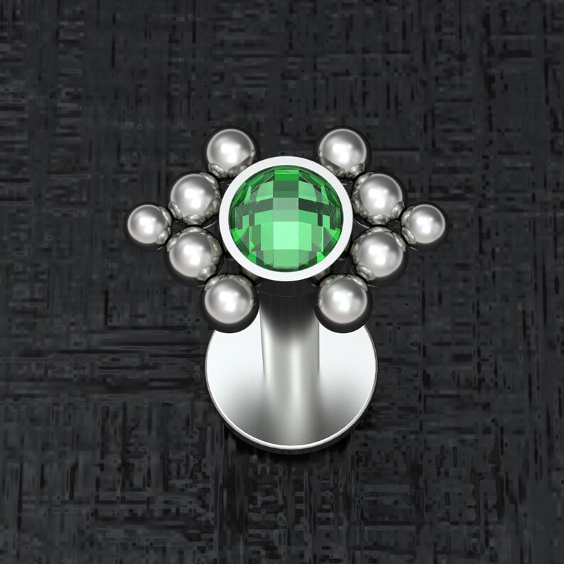 Monroe Stud Implant Grade Lip Jewelry Philtrum Labret Piercing Titanium Lip Ring CZ Medusa Jewelry Lip Labret Stud