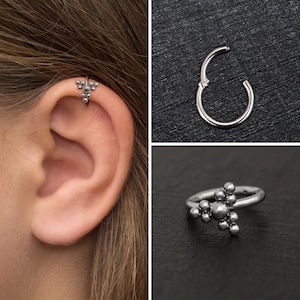 Titanium Tragus Earring Hoop, Cartilage Piercing, Rook Piercing Implant Grade, Forward Helix Piercing, Conch Piercing, Clicker Hoop