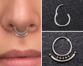 Septum Ring Titanium Implant Grade, Daith Jewelry, Septum Jewelry, Daith Earring, Septum Clicker Hoop, Daith Piercing, Daith Hoop