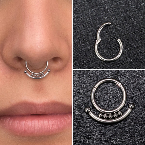 Septum Ring Titanium Implant Grade, Daith Jewelry, Septum Jewelry, Daith Earring, Septum Clicker Hoop, Daith Piercing, Daith Hoop