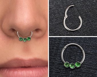 CZ Septum Ring Surgical Steel, Septum Hoop, Daith Clicker Earring, Septum Jewelry, Daith Jewelry, Septum Clicker Hoop, Daith Hoop