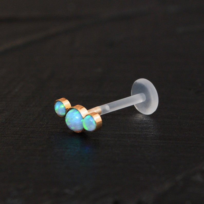 Opal Helix Curved Barbell Earring Helix Piercing Bioflex Etsy