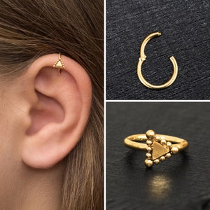 Tragus Hoop Surgical Steel, Conch Hoop, Clicker Hoop, Cartilage Hoop Earring, Tragus Ring, Forward Helix Jewelry, Rook Earring