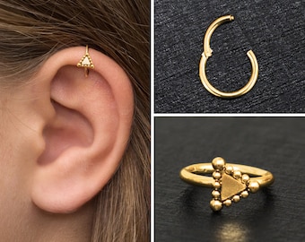 Tragus Hoop Surgical Steel, Conch Hoop, Clicker Hoop, Cartilage Hoop Earring, Tragus Ring, Forward Helix Jewelry, Rook Earring