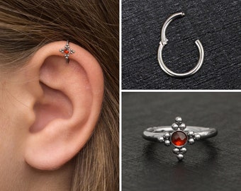 CZ Tragus Hoop chirurgischem Stahl, Conch Hoop, Clicker Hoop, Knorpel Hoop Ohrring, Tragus Ring, dänischer Schmuck, Daumenohrring