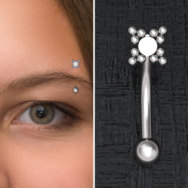 Rook Earring Surgical Steel Eyebrow Jewelry Curved Barbell Etsy