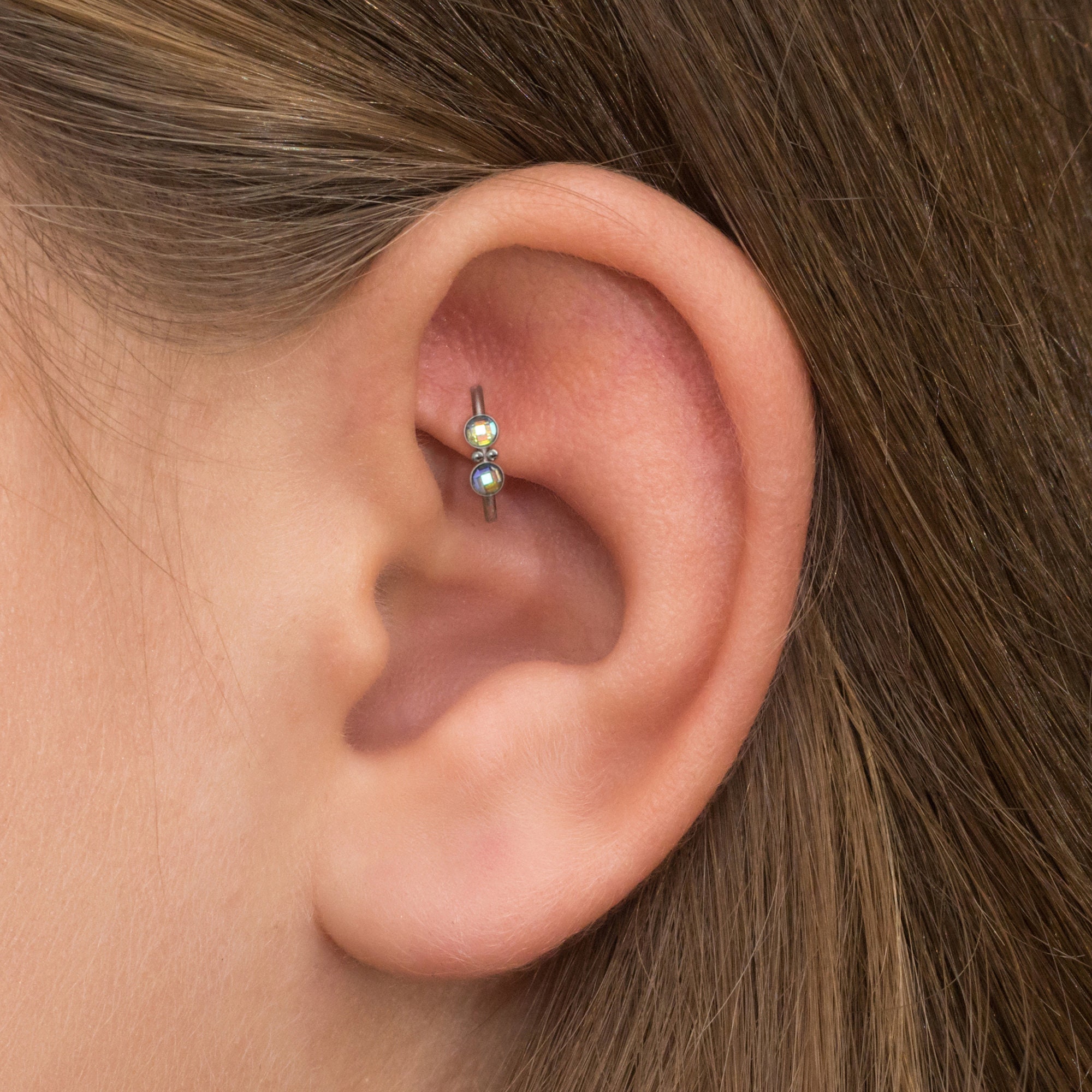 Boucles D'Oreilles Hypoallergéniques En Acier 316L - Dos Plat à Vis, Pour Cartilage, Hélix, Tragus - Lot Mixte