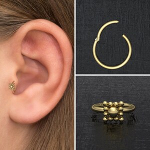Surgical Steel Tragus Earring Hoop, Cartilage Piercing, Rook Piercing, Forward Helix Piercing, Conch Piercing, Rook Clicker Hoop