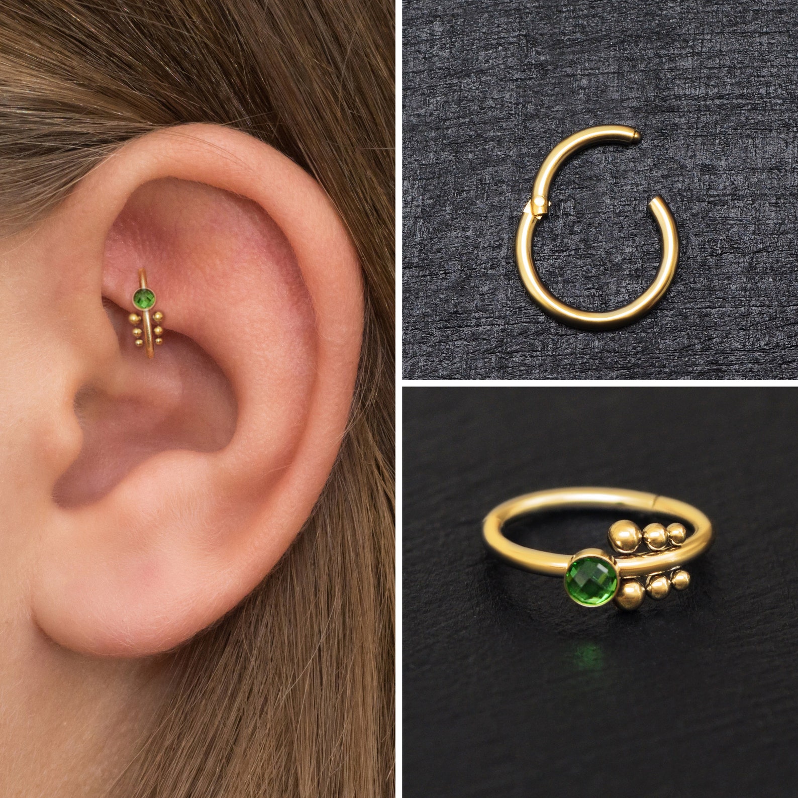 Surgical Steel Tragus Earring Hoop CZ Cartilage Piercing Etsy