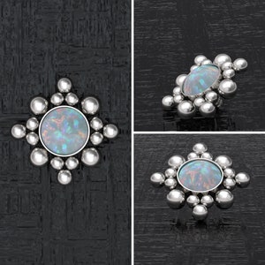 Opaal dermal piercing chirurgisch staal, top huid, huidsieraden met interne schroefdraad, microdermale top 16 g 14 g, piercingsieraden
