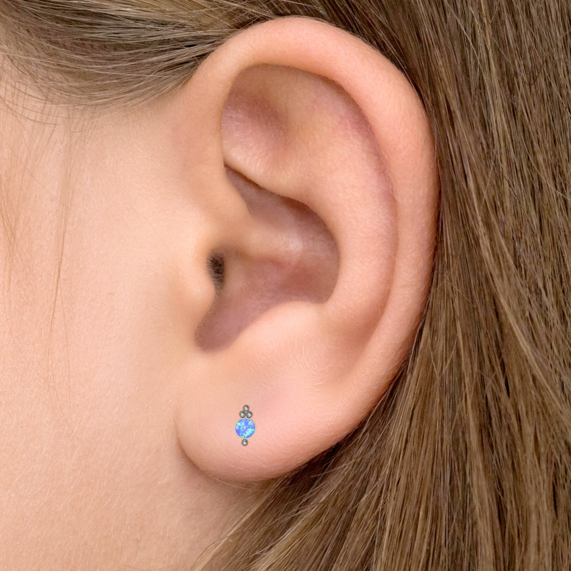 Tiny Earring Studs Titanium Implant Grade, Simple Stud Earrings Opal ...
