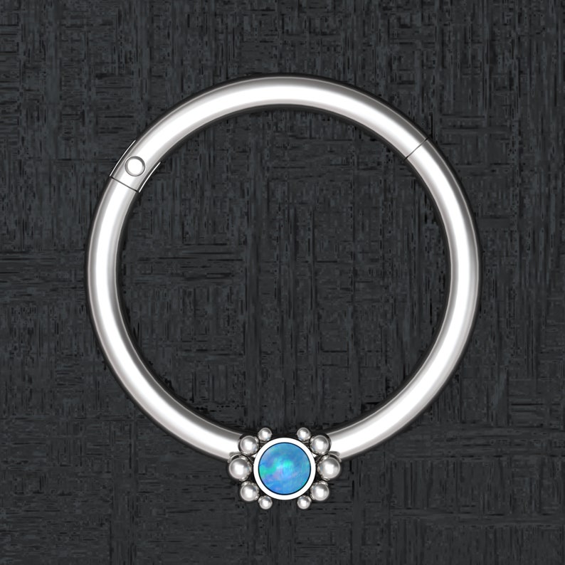 Implant Grade Nipple Ring Opal Nipple Hoop Jewelry Nipple Jewelry Piercing Titanium Nipple Click Hoop Body Piercing Earring