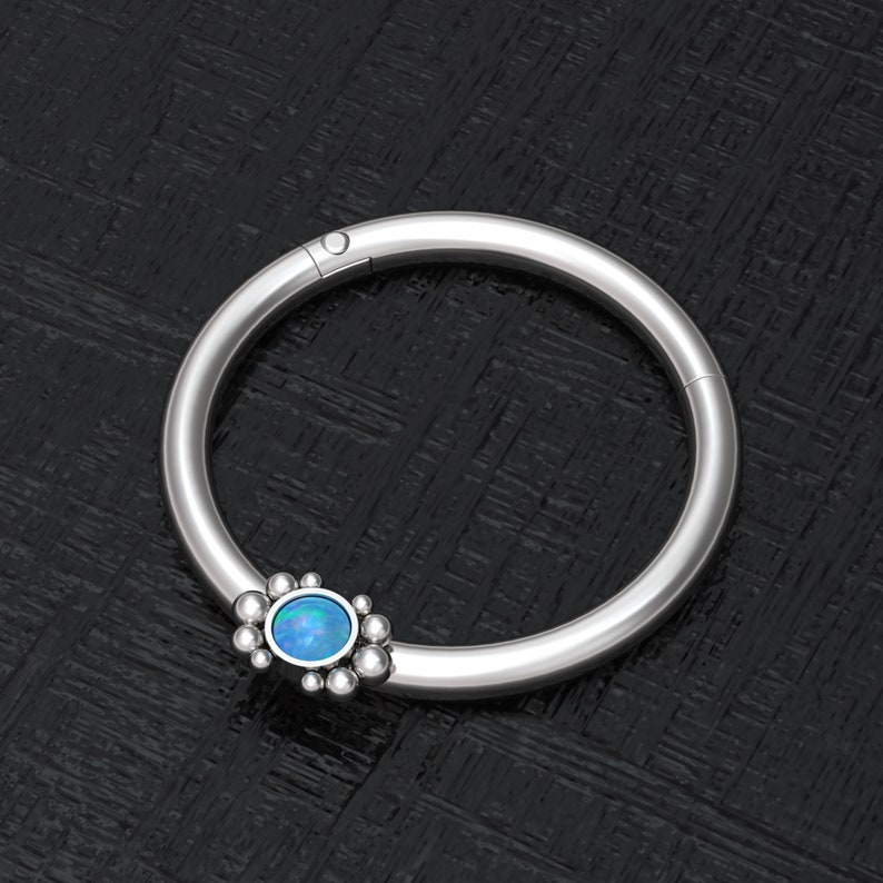 Implant Grade Nipple Ring Opal Nipple Hoop Jewelry Nipple Jewelry Piercing Titanium Nipple Click Hoop Body Piercing Earring